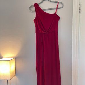 Burgundy Red One Shoulder Dress Size 4